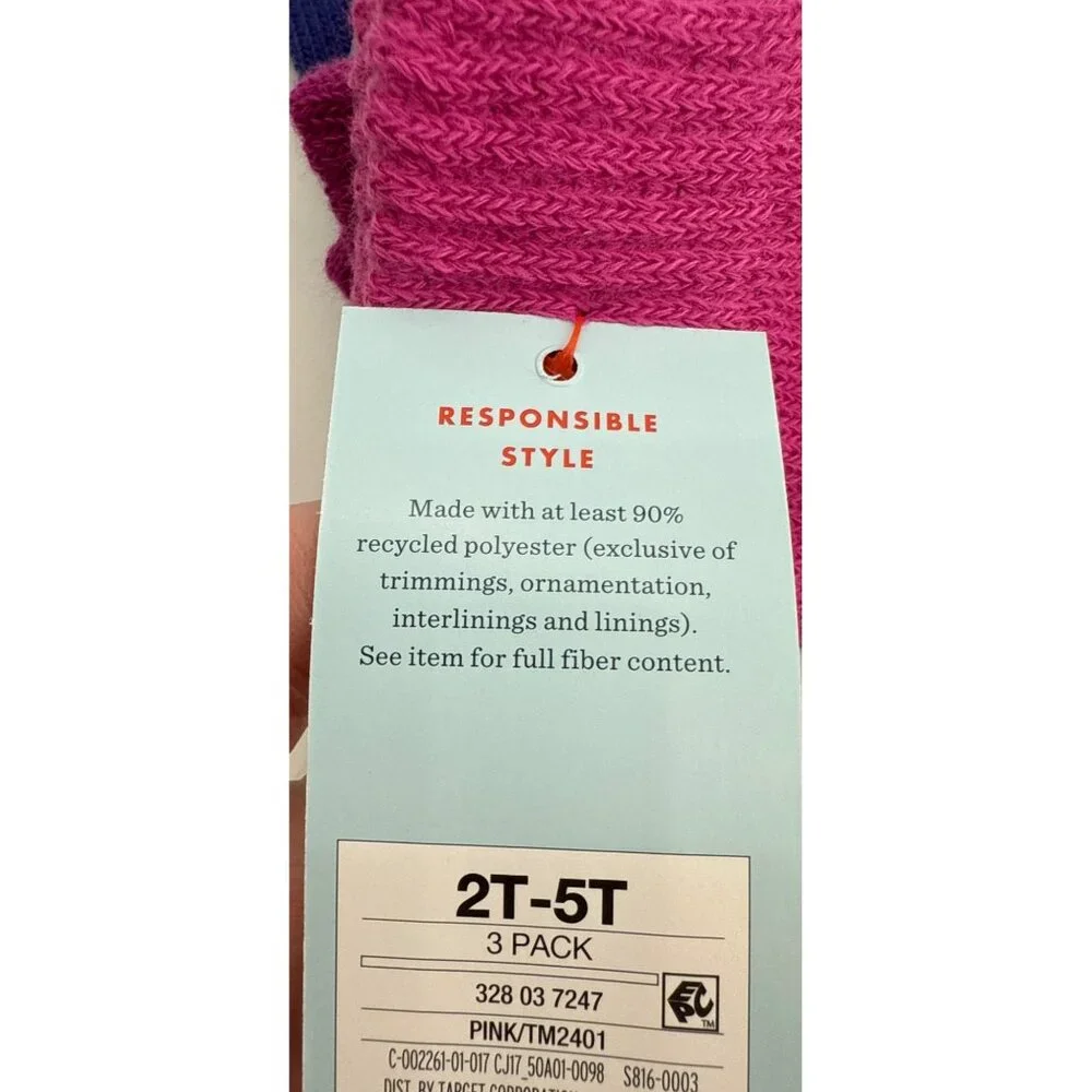 Toddler Mittens 3 Pack Cat & Jack Pink Magenta Purple 2T-5T
